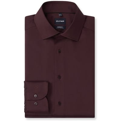 OLYMP Luxor Overhemd, Modern Fit, Global Kent, Chianti