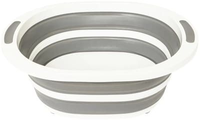 5Five Afwasteil opvouwbaar - kunststof - 8L - 40 x 30 x 14 cm - grijs - emmer- camping