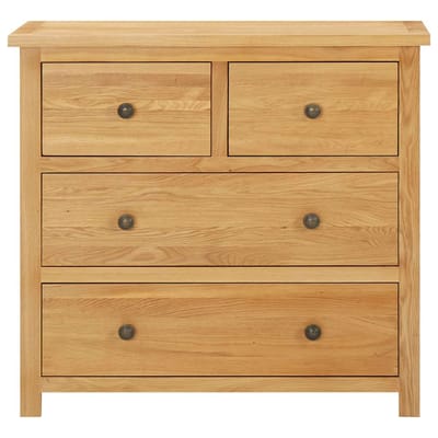 vidaXL - Ladekast - 80x33,5x75 - cm - massief - eikenhout