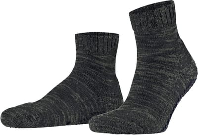 FALKE Cotton Grip Noppen op de zool katoen Huissokken heren grijs - maat 39-42