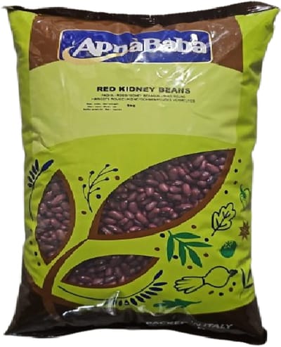 Red Kidney Beans 5 kg – Gedroogde Rode Kidneybonen Bulkverpakking | Hoog in Plantaardige Eiwitten & Vezels | Ideaal voor Rajma Curry, Chili con Carne, Stoofschotels & Vegan Vegetarische Gerechten met Kajal Sticker