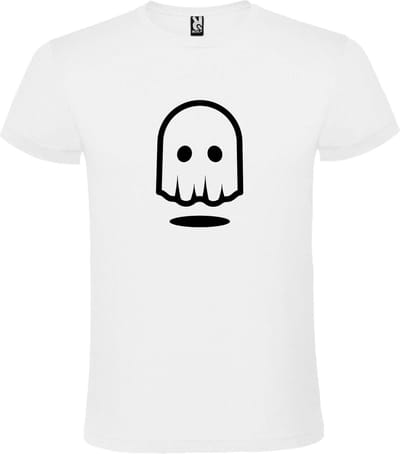 Wit T-shirt ‘Spookje’ Zwart maat XS