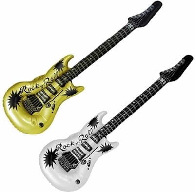Henbrandt Opblaasbare muziekinstrument gitaren - 2x stuks goud/zwart 106 cm