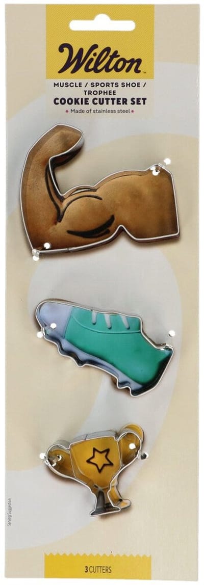 Wilton Koekjes Uitsteker - Spier, Sportschoen, Trofee - Set/3