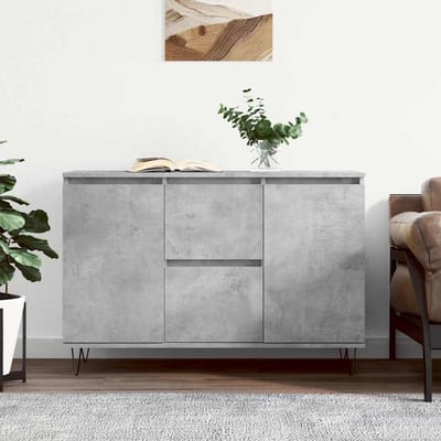 vidaXL - Dressoir - 101,5x35x70 - cm - bewerkt - hout - betongrijs