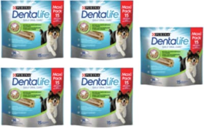 5x Purina Dentalife Daily Oral Care Medium Loyalty Pack - Hondensnacks - 345g
