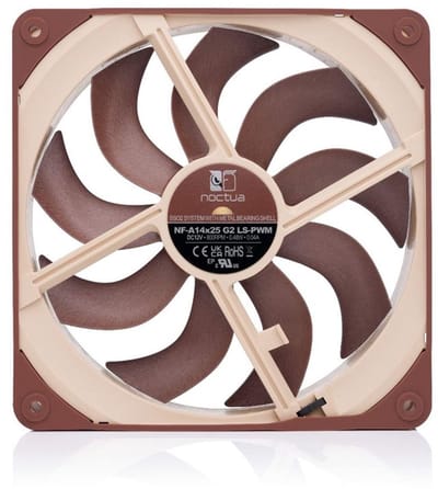 Noctua NF‑A14x25 G2 LS‑PWM – Behuizingsventilator – 140 mm – PWM‑regeling – Stil – 800 RPM