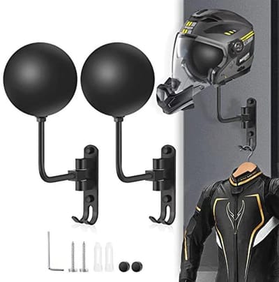 Motorhelm Wandhouder voor Fietsen en Sporthelmen - 180 Graden Rotatie en 2 Haken