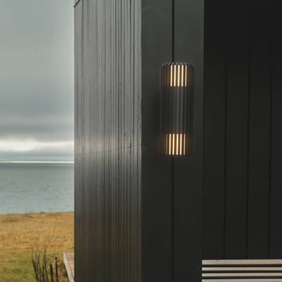 Nordlux Buitenwandlamp Aludra Double Seaside, aluminium, zwart, 2-lamps.