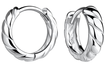 Joy|S - Zilveren oorringen - twisted / gedraaid - 13 mm / 4 mm - sterling zilver 925