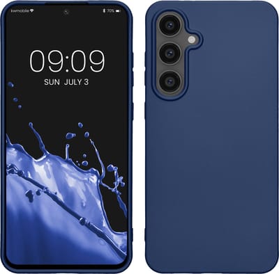 kwmobile telefoonhoesje geschikt voor Samsung Galaxy S24 FE - Hoesje voor smartphone - Back cover in metallic blauw