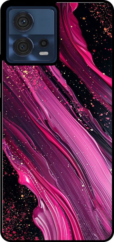 Smartphonica Telefoonhoesje Geschikt voor Motorola Edge 30 Fushion / Moto S30 Pro met marmer opdruk - TPU backcover case marble design - Paars Roze geschikt voor Motorola Edge 30 Fushion;Motorola Moto S30 Pro