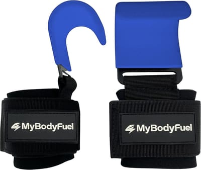 MyBodyFuel - Hook Grips - Weightlifting Hooks - Gym Grip Straps - Lifting Straps - 2 stuks - Blauw