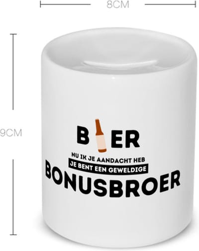 Akyol - bier, nu ik je aandacht heb je bent een geweldige bonusbroer Spaarpot - Broer - de beste broer - verjaardagscadeau - verjaardag - cadeau - cadeautje voor broer - broer artikelen - kado - geschenk - gift - 350 ML inhoud