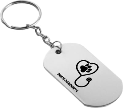 Beste Dierenarts Sleutelhanger inclusief kaart – Dierenarts cadeau – beste dierenarts- Leuk kado voor je dierenarts om te geven - 2.9 x 5.4CM