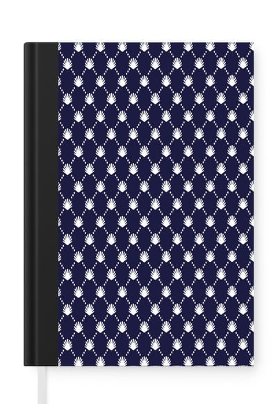 Notitieboek - Schrijfboek - Oceaan - Schelp - Blauw - Wit - Notitieboekje klein - A5 formaat - Schrijfblok