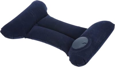 Opblaasbaar H-Vorm Rugkussen – Lumbar Ondersteuning & Lendensteun Kussen voor Reizen, Auto, Kantoor en Comfortabel Zitten - Marineblauw