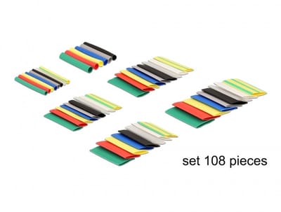 Delock Heat shrink tube set 108 pieces assorted colours