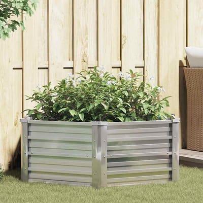 vidaXL - Plantenbak - verhoogd - 129x45 - cm - gegalvaniseerd - staal - zilverkleur