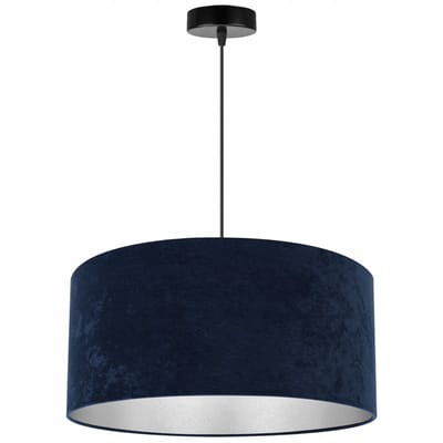 Light-Home Mediolan – Hanglamp – Donkerblauwe Velours Kap – Chromekleurige Binnenzijde – In Hoogte Verstelbaar
