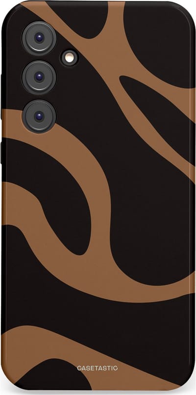 Casetastic Hoesje Geschikt voor Samsung A35 - Stijlvolle Beschermende Duo-layer Case - Chocolade Golven