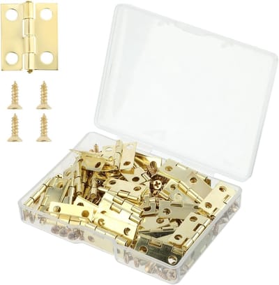 Dailygoods- Scharnieren 50 Stuks - Kleine/mini Scharnieren - Gouden