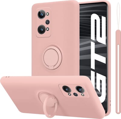 Cadorabo Hoesje geschikt voor Realme GT 2 / GT Neo 2 in LIQUID ROZE - Beschermhoes van flexibel TPU silicone Case Cover met ring