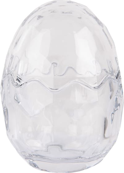 Clayre & Eef Glazen potje Ei Ø 9x12 cm Transparant Glas