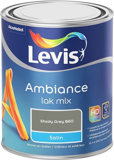 Levis - Ambiance Lak Satin Mix - Shady Grey B60 - Mengverf - 1 L