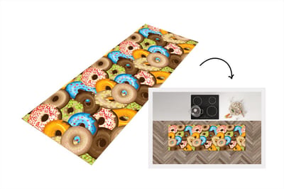 Keukenloper - Loper keuken - Donuts - Patronen - Sterren - 150x50 cm - Keukenloper vinyl