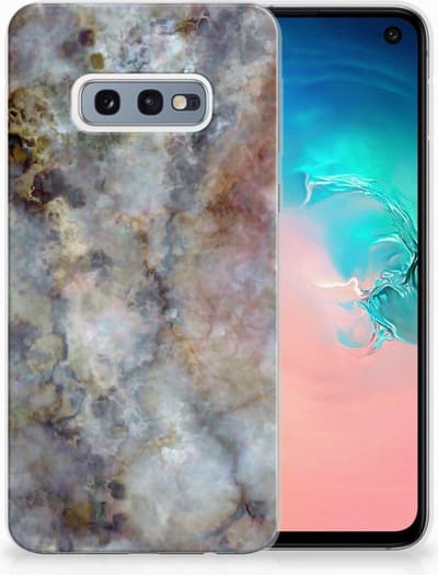 Samsung Galaxy S10e TPU Siliconen Hoesje Marmer Grijs