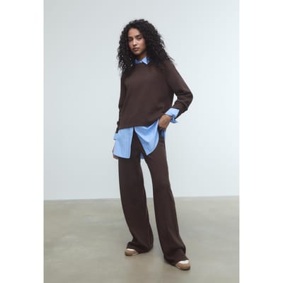 Stradivarius Broek met ribdetail van zachte stof  Bruin XS