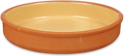 La Dehesa Tapas serveerschaal - terracotta - geel - D23 x H4 cm - hapjes serveren - ovenschaal - rond