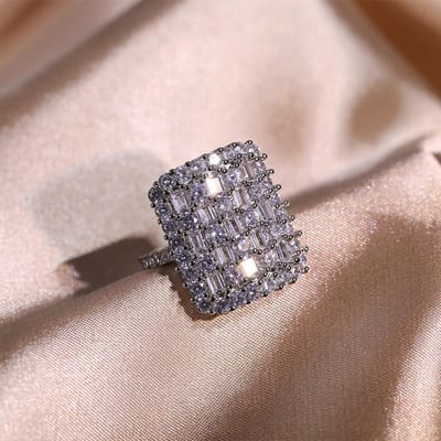 Volledig ingelegd met diamanten Diamanten voor Dames Zirconia Sieraden Populaire Accessoires gray