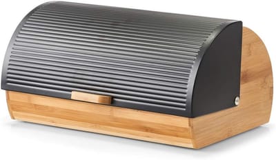 RONN® Broodtrommel Met Schuifdeksel - Brood Bewaardoos - Broodbox – Zwart- ‎39cm x 27cm x 19cm