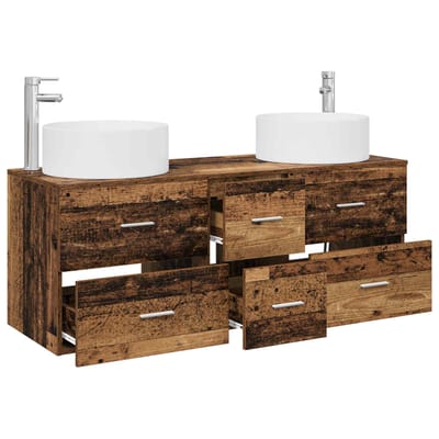 vidaXL - Badkamermeubel - Set - 3 - st - Oud - hout - 49,5 - x - 44,5 - x - 65,5 - cm