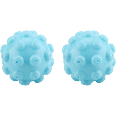 2 Pièces/Ensemble Boules Bleues en PVC Réutilisables Linge Lavage Adoucissant Boule Accessoires