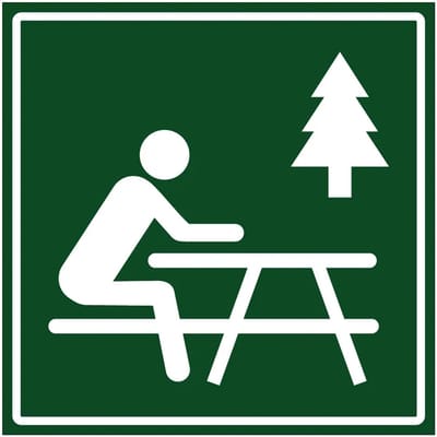 Picknickplek sticker | 10 x 10 cm