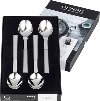 Gense Dessert spoon Nobel 16.5 cm 4 pcs. Matte/Glossy Staal