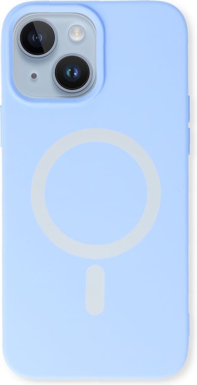 Casemania Hoesje Geschikt voor Apple iPhone 14 - Blauw - Magnetische Siliconen Back Cover
