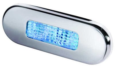 Hella LED-trap lichtblauw gepolijst roestvrij