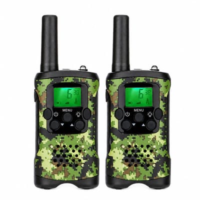 BOTC Kinderwalkietalkies – 2 stuks-Walkietalkieset voor kinderen- Lange afstand – Speelgoedwalkietalkie voor jongens en meisjes – Cadeau voor buitenavonturen - Camouflagegroen