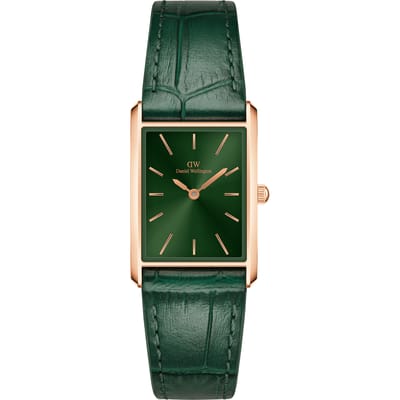 Daniel Wellington DW Watch Bound Crocodile Emerald Sunray Rose Gold 22x32