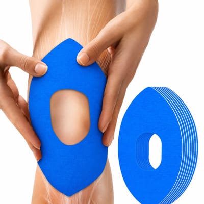 10 Stuks Kinesiologie Kinetische Tape voor Knie, Voorgesneden Kinesiologie Sporttapes voor Kniepijnverlichting Knieondersteuning & Stabiliteit Upgrade Kniebanden Waterdichte & Elastische Atletische Tape (blauw)