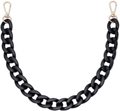 Dailygoods- Zakketting 45 cm - Acryl - Zwarte Kettingriem