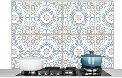 Spatscherm keuken 120x80 cm - Kookplaat achterwand Bloemen - Portugal - Design - Muurbeschermer - Spatwand fornuis - Hoogwaardig aluminium