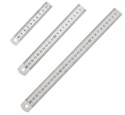 Roestvrijstalen Liniaal Set van 3 - 10, 20, 30 cm, Meten in Inches en Centimeters, Duurzaam en Veelzijdig Gebruik