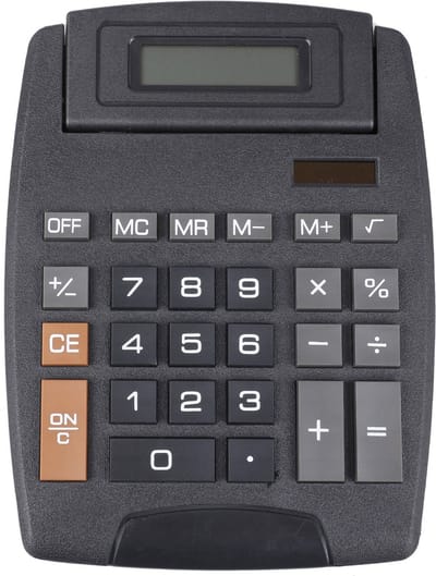 Urban Living Solar-rekenmachine - zwart - 20 x 15 cm - voor school of kantoor