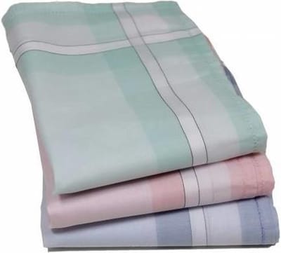 12 Stuks Dames zakdoeken - Big Stripe - Katoenen stoffen zakdoek - 30 - Blauw