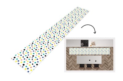 Keukenloper - Loper keuken - Stippen - Patronen - Geel - 300x50 cm - Keukenloper vinyl